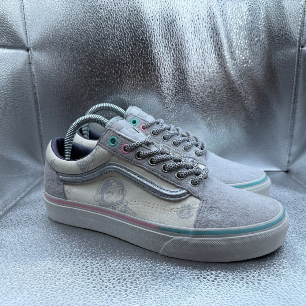 Size 6.5 Vans Old Skool Sneakers Womens Grey Excellent Mega Space Molly Pop Mart